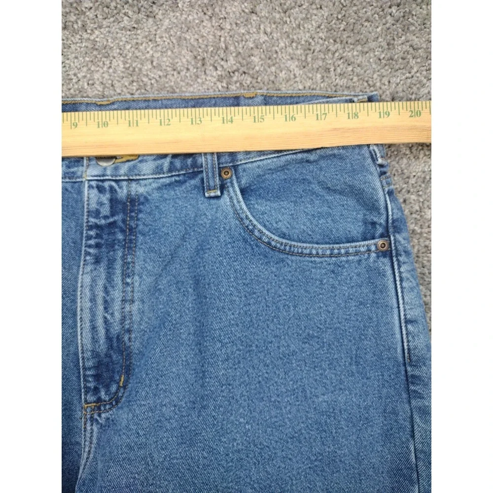 Carhartt Mens 38 X 30 Relaxed Fit Flannel Lined Straight Fit Blue Jeans B172-DST